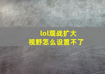 lol观战扩大视野怎么设置不了