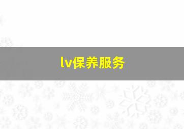 lv保养服务