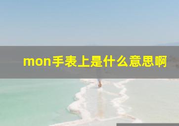 mon手表上是什么意思啊