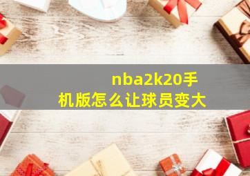 nba2k20手机版怎么让球员变大