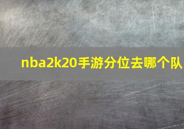 nba2k20手游分位去哪个队