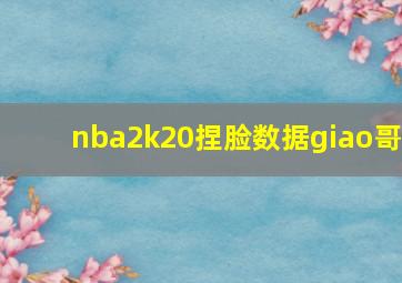 nba2k20捏脸数据giao哥