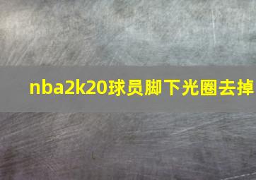 nba2k20球员脚下光圈去掉