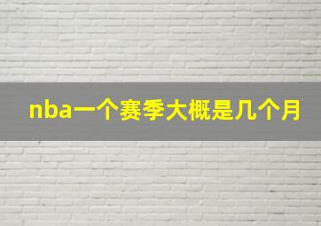 nba一个赛季大概是几个月