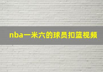 nba一米六的球员扣篮视频