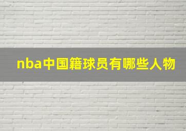 nba中国籍球员有哪些人物