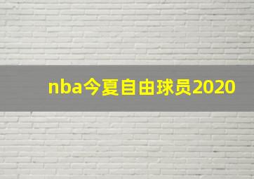 nba今夏自由球员2020