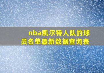 nba凯尔特人队的球员名单最新数据查询表