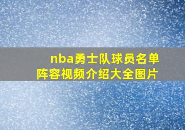 nba勇士队球员名单阵容视频介绍大全图片