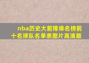 nba历史大前锋排名榜前十名球队名单表图片高清版