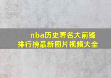 nba历史著名大前锋排行榜最新图片视频大全