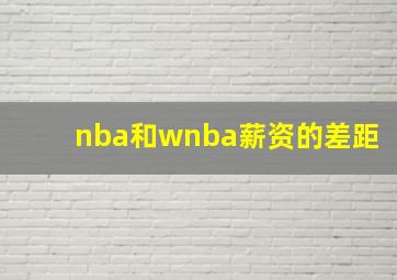 nba和wnba薪资的差距