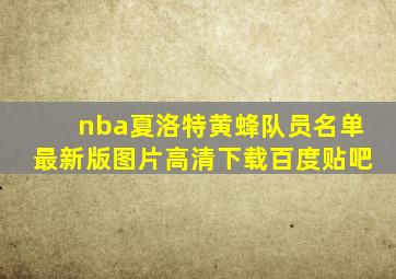 nba夏洛特黄蜂队员名单最新版图片高清下载百度贴吧