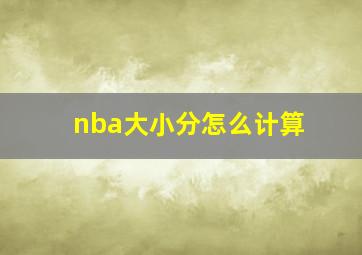 nba大小分怎么计算