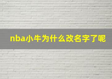 nba小牛为什么改名字了呢