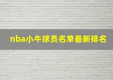 nba小牛球员名单最新排名