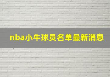 nba小牛球员名单最新消息