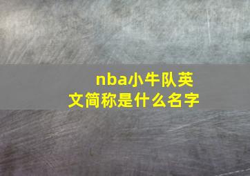 nba小牛队英文简称是什么名字