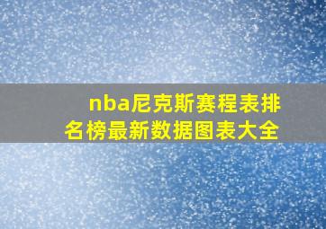 nba尼克斯赛程表排名榜最新数据图表大全