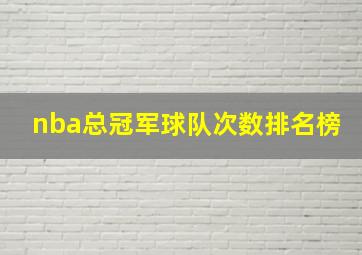 nba总冠军球队次数排名榜