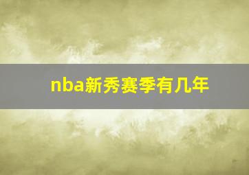 nba新秀赛季有几年