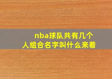 nba球队共有几个人组合名字叫什么来着