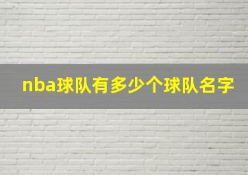 nba球队有多少个球队名字