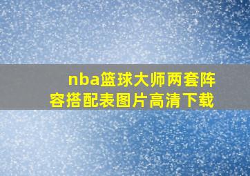 nba篮球大师两套阵容搭配表图片高清下载