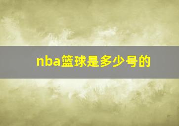 nba篮球是多少号的