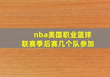 nba美国职业篮球联赛季后赛几个队参加