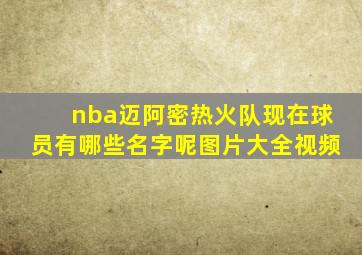 nba迈阿密热火队现在球员有哪些名字呢图片大全视频