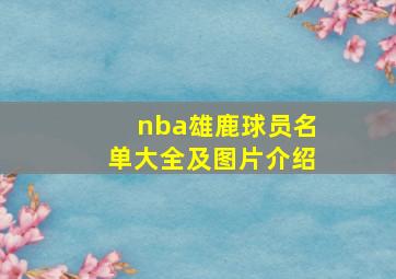 nba雄鹿球员名单大全及图片介绍