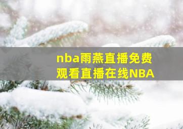 nba雨燕直播免费观看直播在线NBA