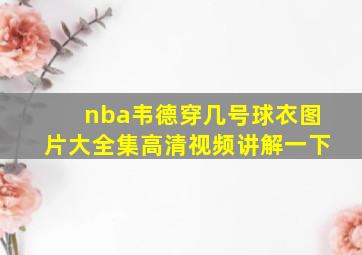 nba韦德穿几号球衣图片大全集高清视频讲解一下