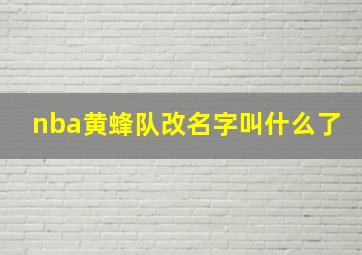 nba黄蜂队改名字叫什么了