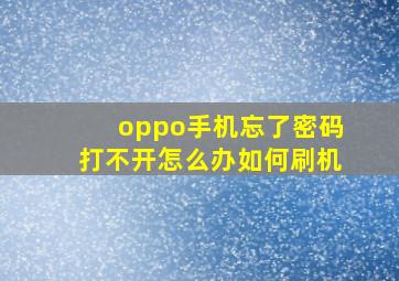 oppo手机忘了密码打不开怎么办如何刷机