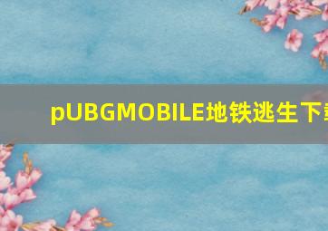 pUBGMOBILE地铁逃生下载