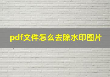 pdf文件怎么去除水印图片