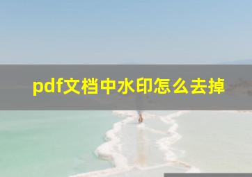 pdf文档中水印怎么去掉