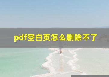 pdf空白页怎么删除不了