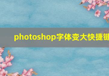 photoshop字体变大快捷键