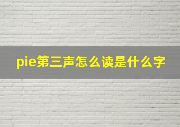 pie第三声怎么读是什么字