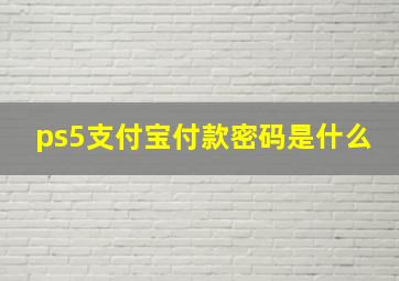 ps5支付宝付款密码是什么