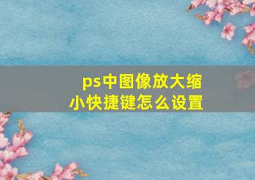 ps中图像放大缩小快捷键怎么设置