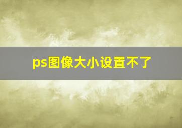 ps图像大小设置不了