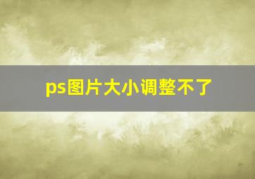 ps图片大小调整不了