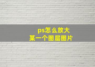 ps怎么放大某一个图层图片