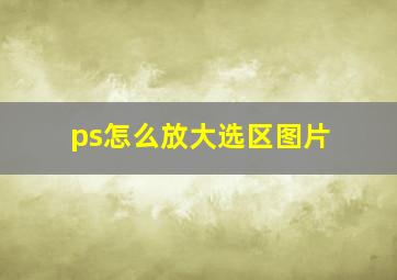 ps怎么放大选区图片