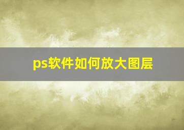 ps软件如何放大图层