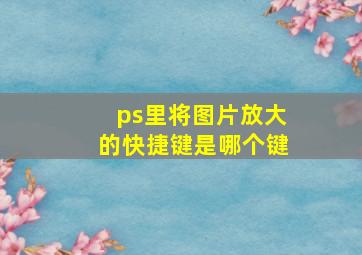 ps里将图片放大的快捷键是哪个键